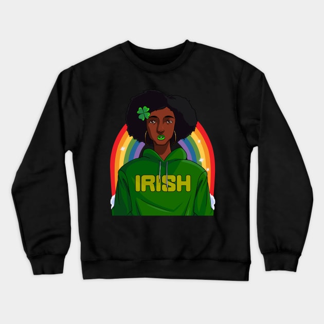 African American Black Leprechaun St Patrick Day Crewneck Sweatshirt by Noseking